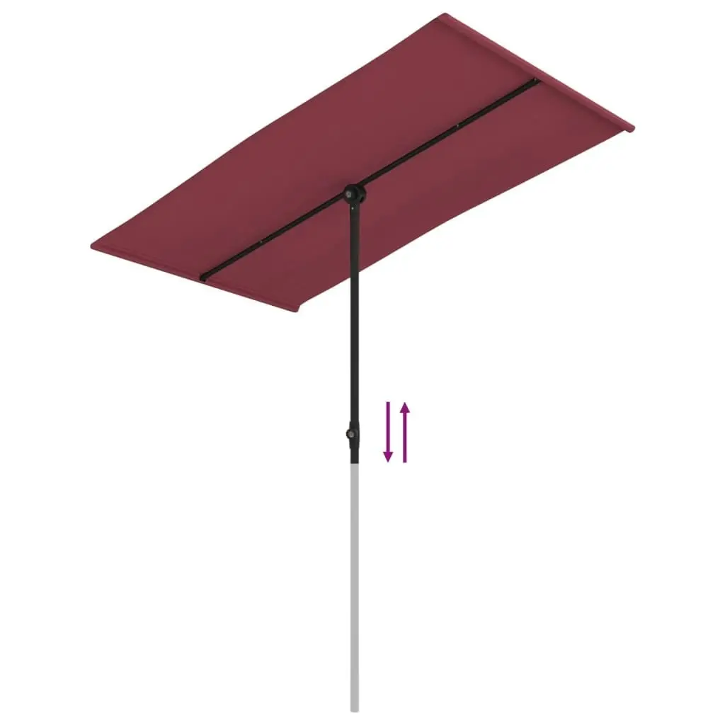 Outdoor Parasol with Aluminium Pole 180x110 cm Bordeaux Red 47332