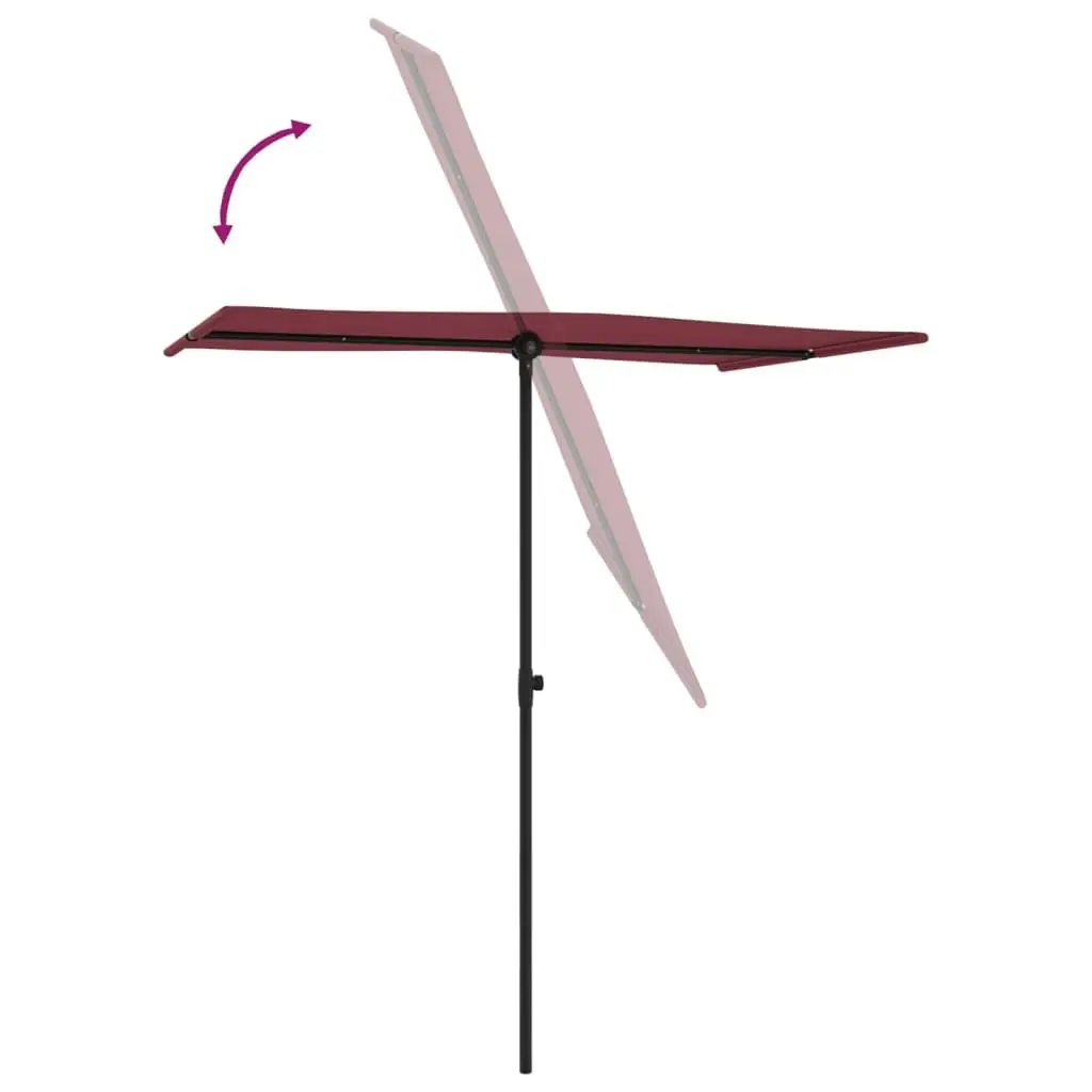 Outdoor Parasol with Aluminium Pole 180x110 cm Bordeaux Red 47332