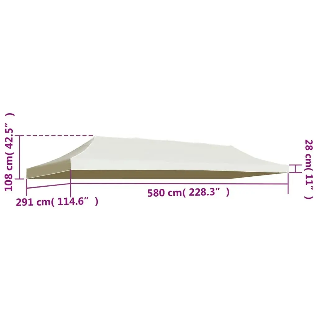 Party Tent Roof 3x6 m Cream 44986