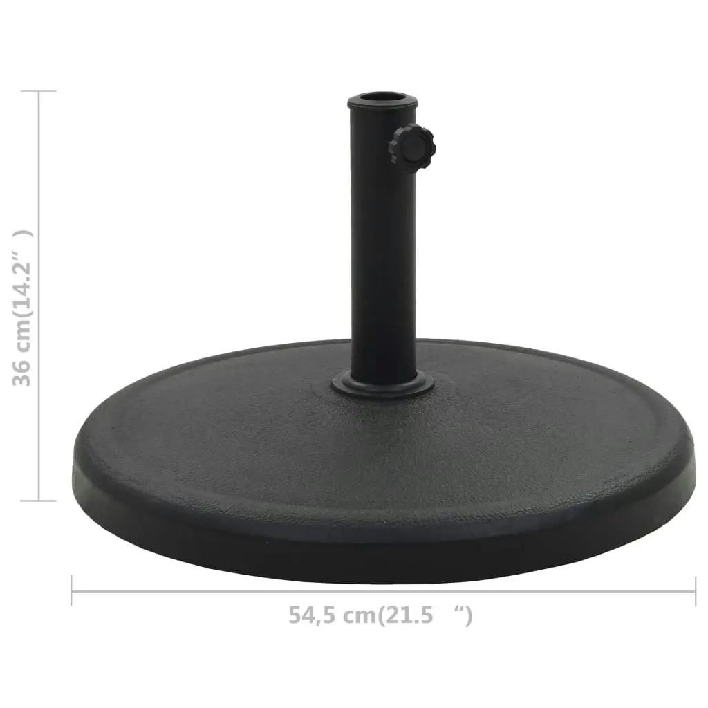 Parasol Base Round Polyresin 19 kg Black 45197