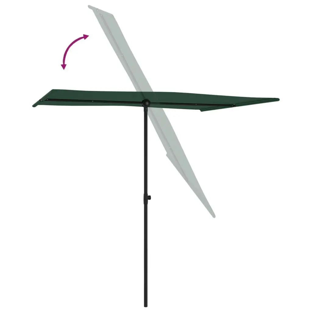 Outdoor Parasol with Aluminium Pole 2x1.5 m Green 47336