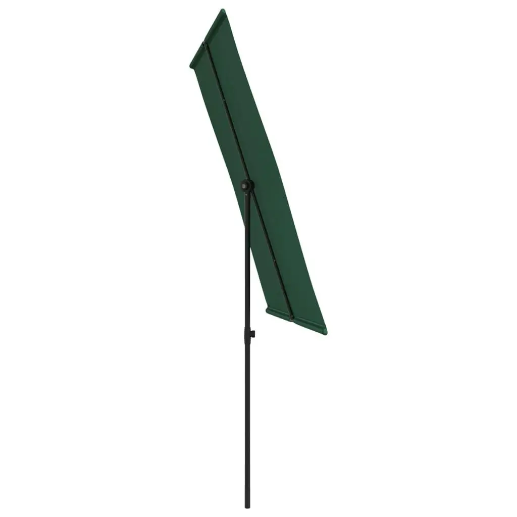 Outdoor Parasol with Aluminium Pole 2x1.5 m Green 47336