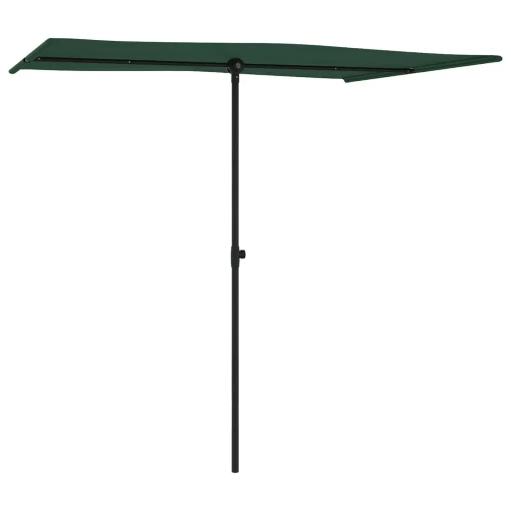 Outdoor Parasol with Aluminium Pole 2x1.5 m Green 47336