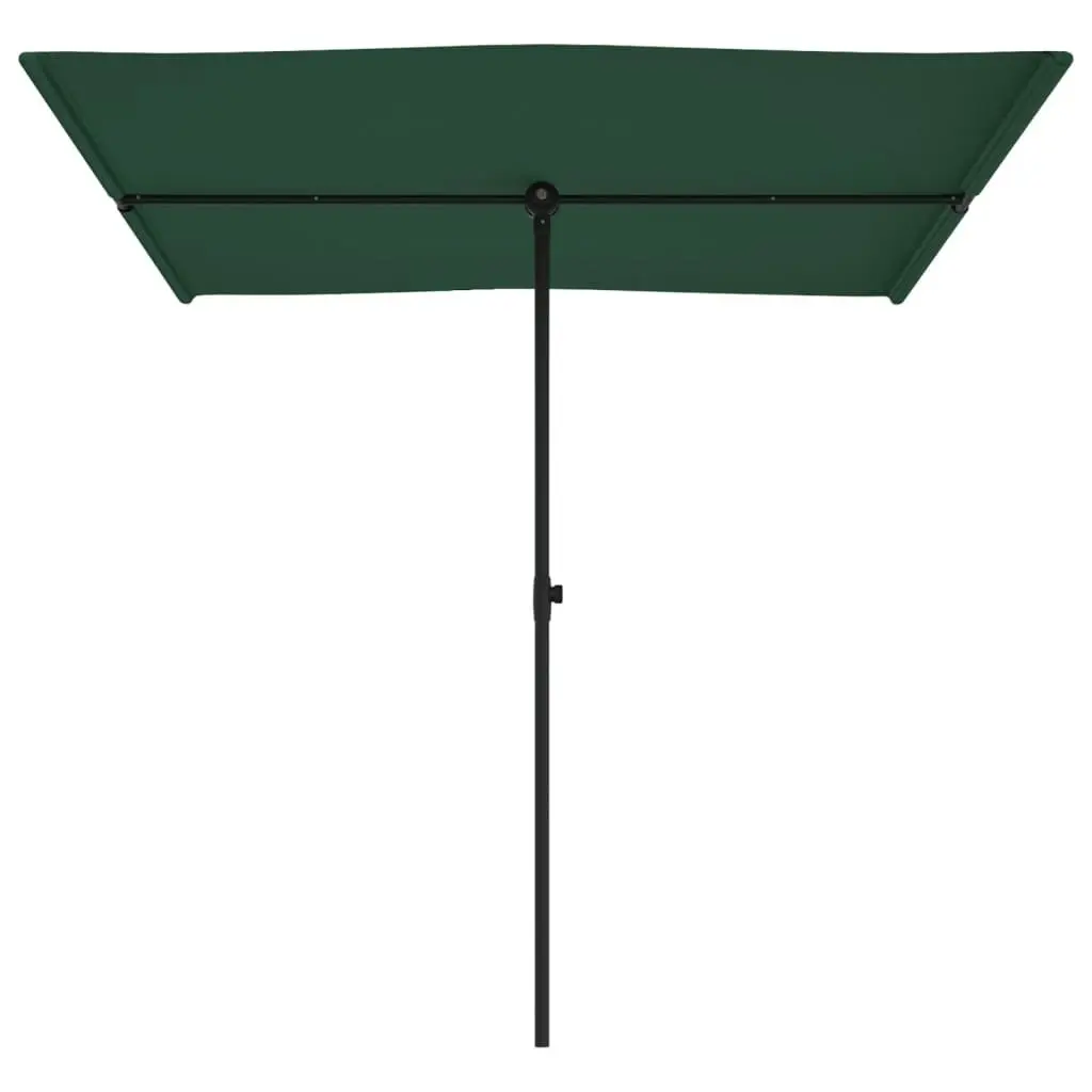 Outdoor Parasol with Aluminium Pole 2x1.5 m Green 47336