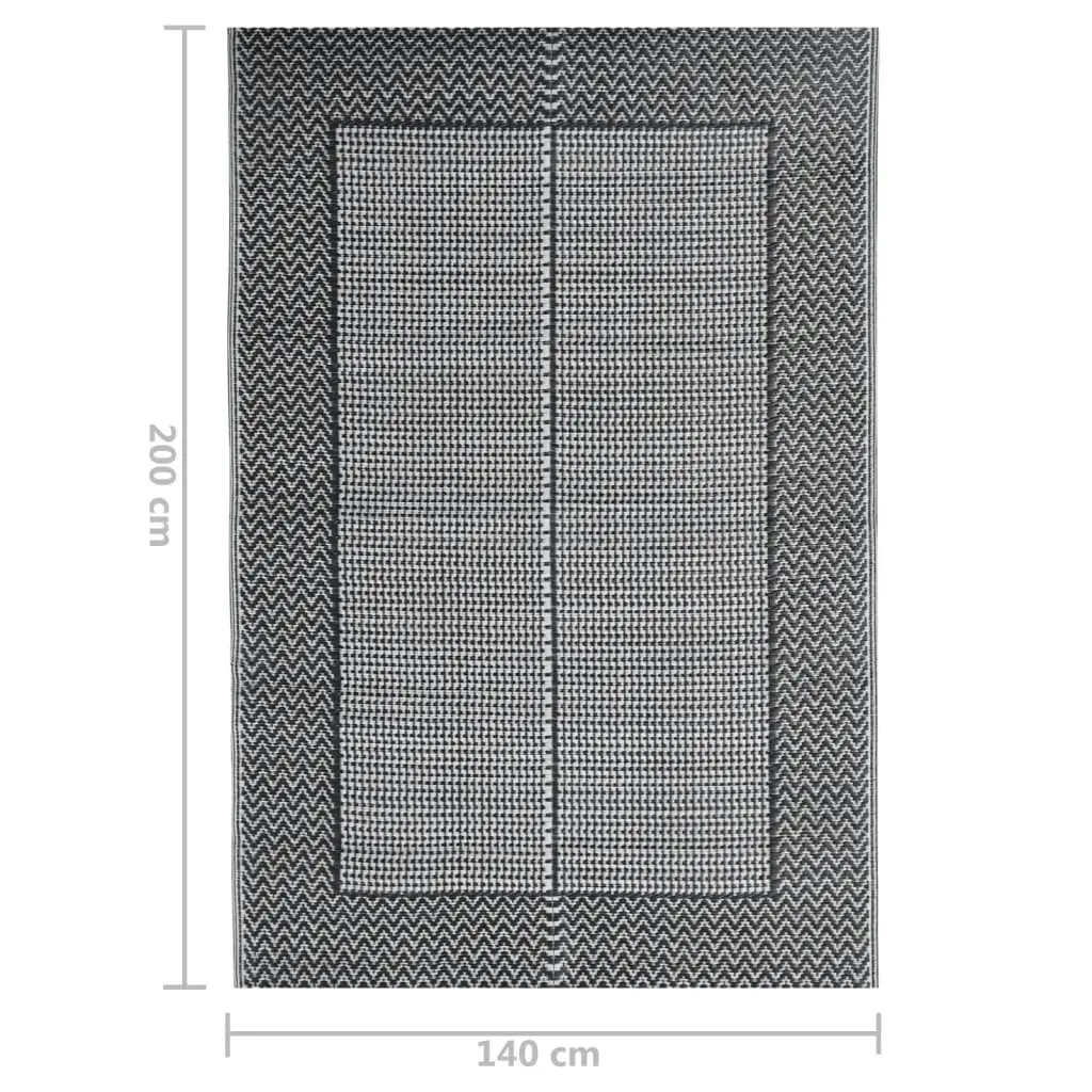 Outdoor Rug Black 140x200 cm PP 317004