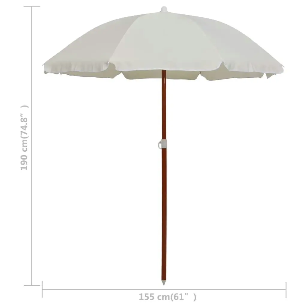 Parasol with Steel Pole 180 cm Sand 47798