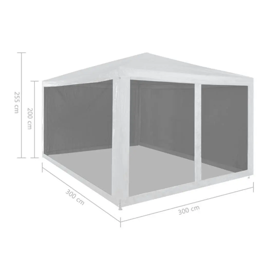 Party Tent with 4 Mesh Sidewalls 3x3 m 45108