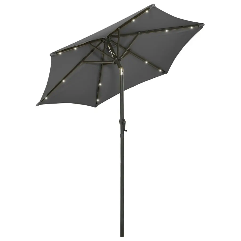 Parasol with LED Lights Anthracite 200x211 cm Aluminium 313559