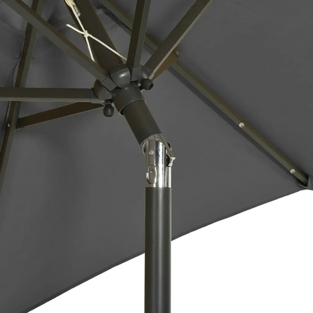 Parasol with LED Lights Anthracite 200x211 cm Aluminium 313559