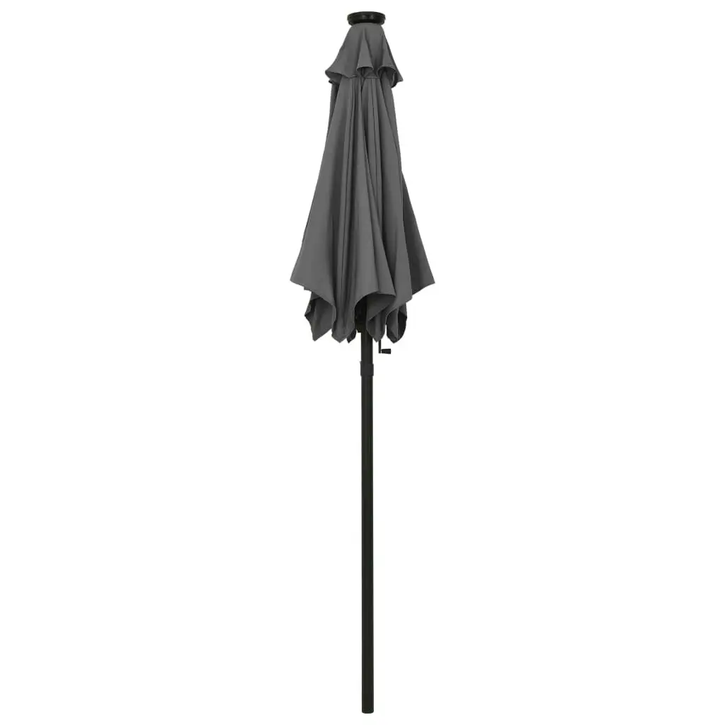 Parasol with LED Lights Anthracite 200x211 cm Aluminium 313559