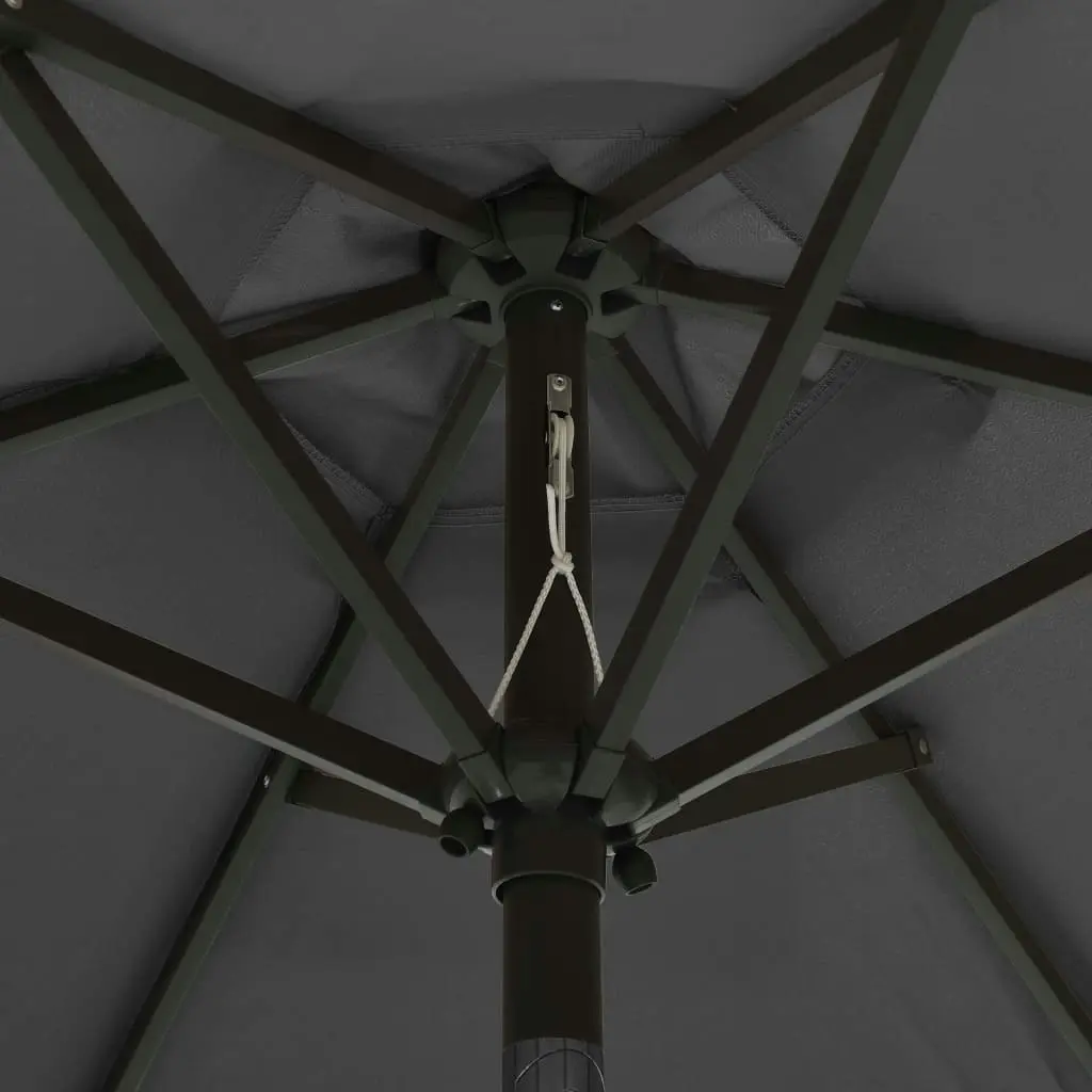 Parasol with LED Lights Anthracite 200x211 cm Aluminium 313559