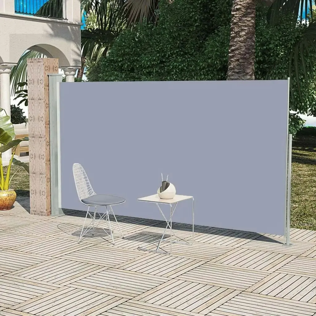 Patio Retractable Side Awning 160 x 300 cm Grey 41546