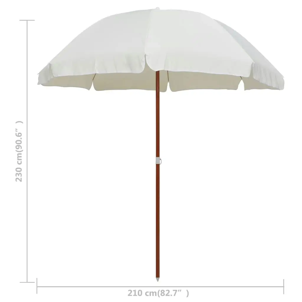 Parasol with Steel Pole 240 cm Sand 47799