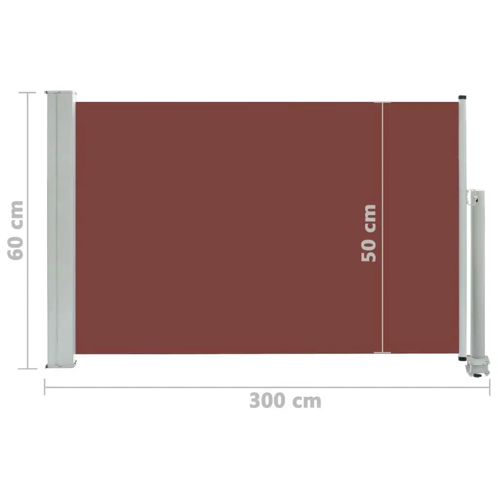 Patio Retractable Side Awning 60x300 cm Brown 48355