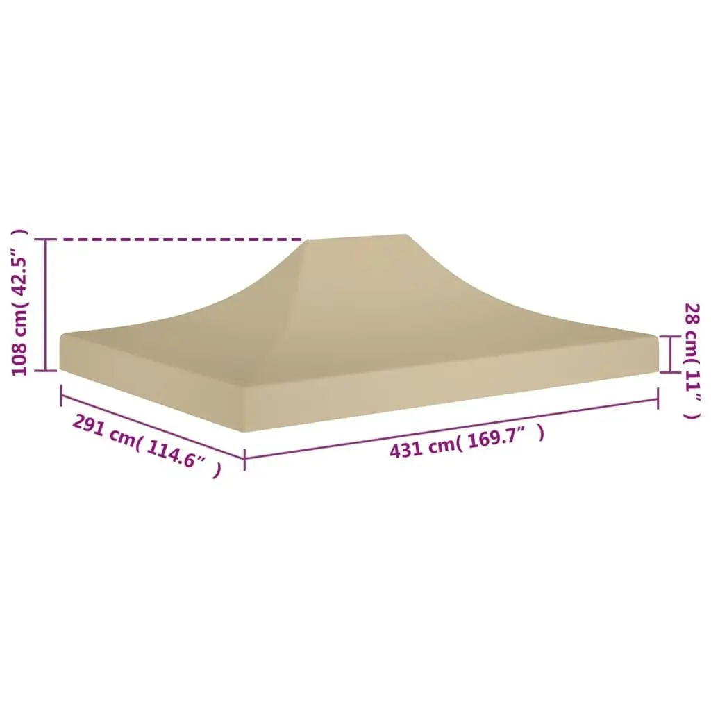 Party Tent Roof 4.5x3 m Beige 270 g/mÂ² 315366