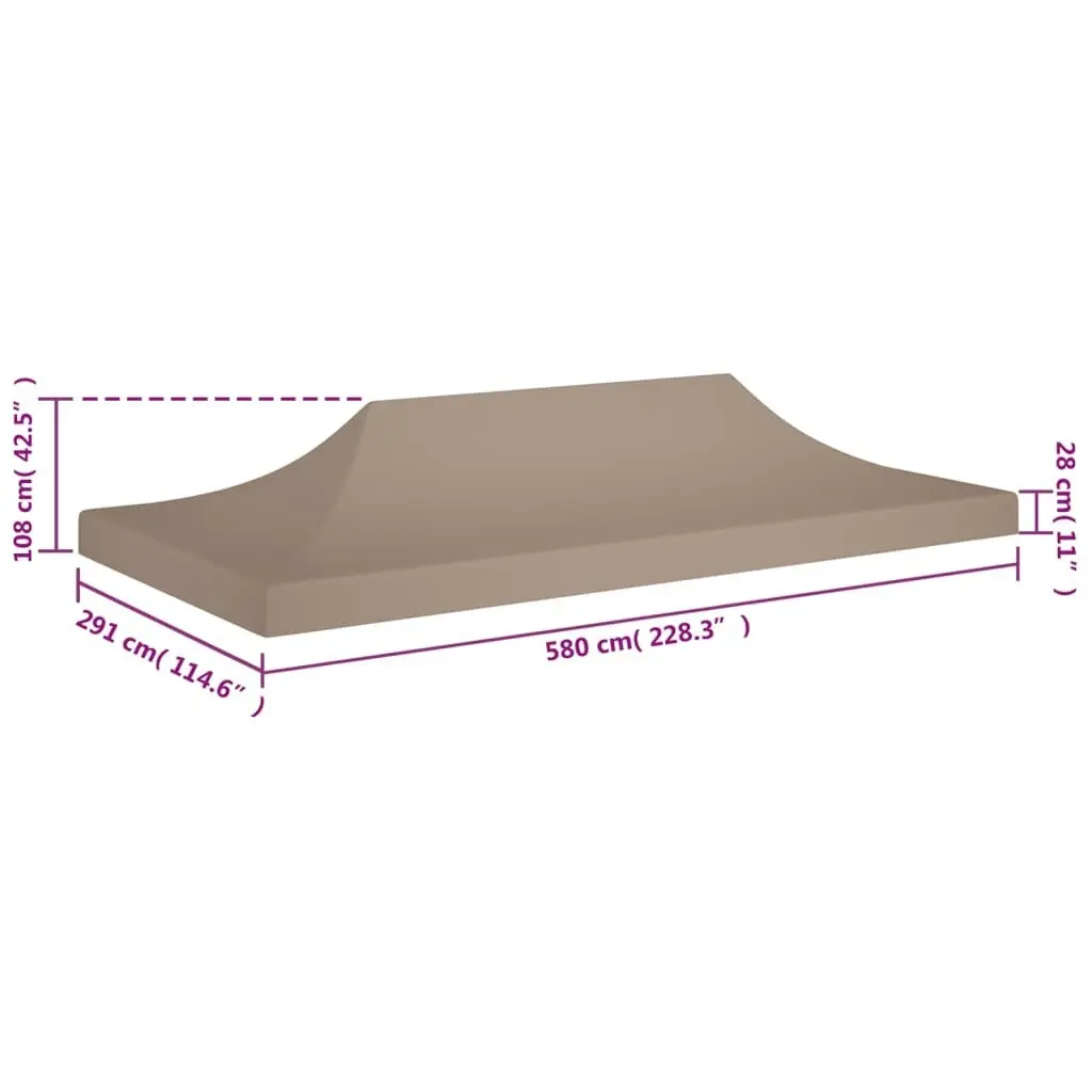 Party Tent Roof 6x3 m Taupe 270 g/mÂ² 315330