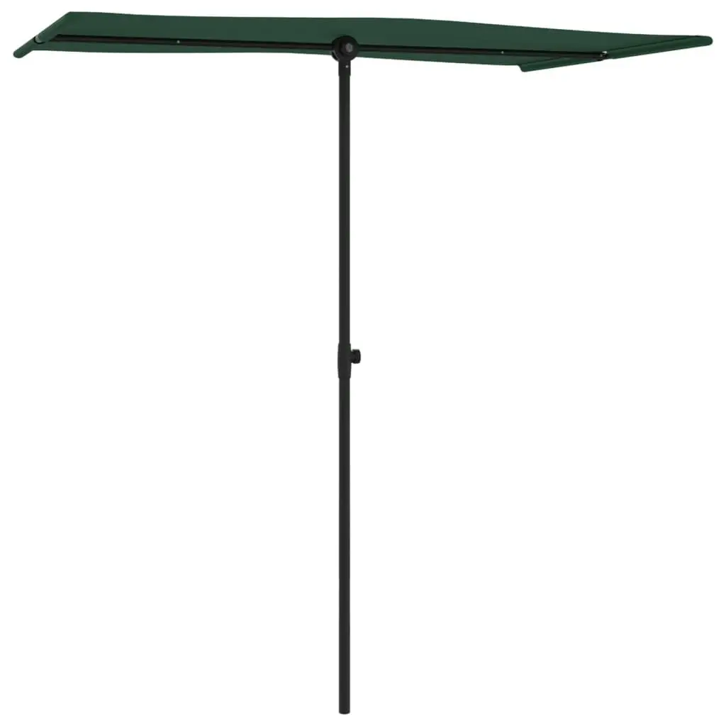 Outdoor Parasol with Aluminium Pole 180x110 cm Green 47328