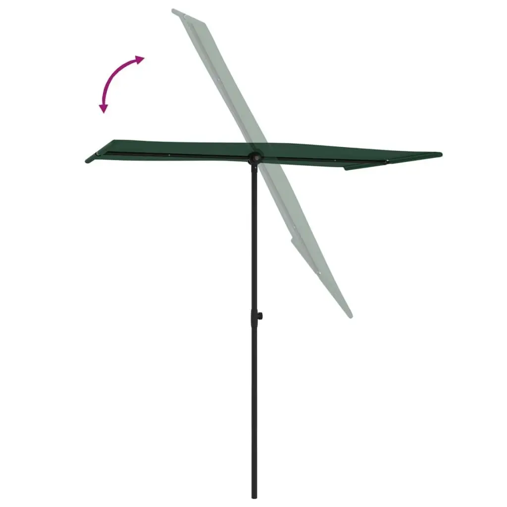 Outdoor Parasol with Aluminium Pole 180x110 cm Green 47328