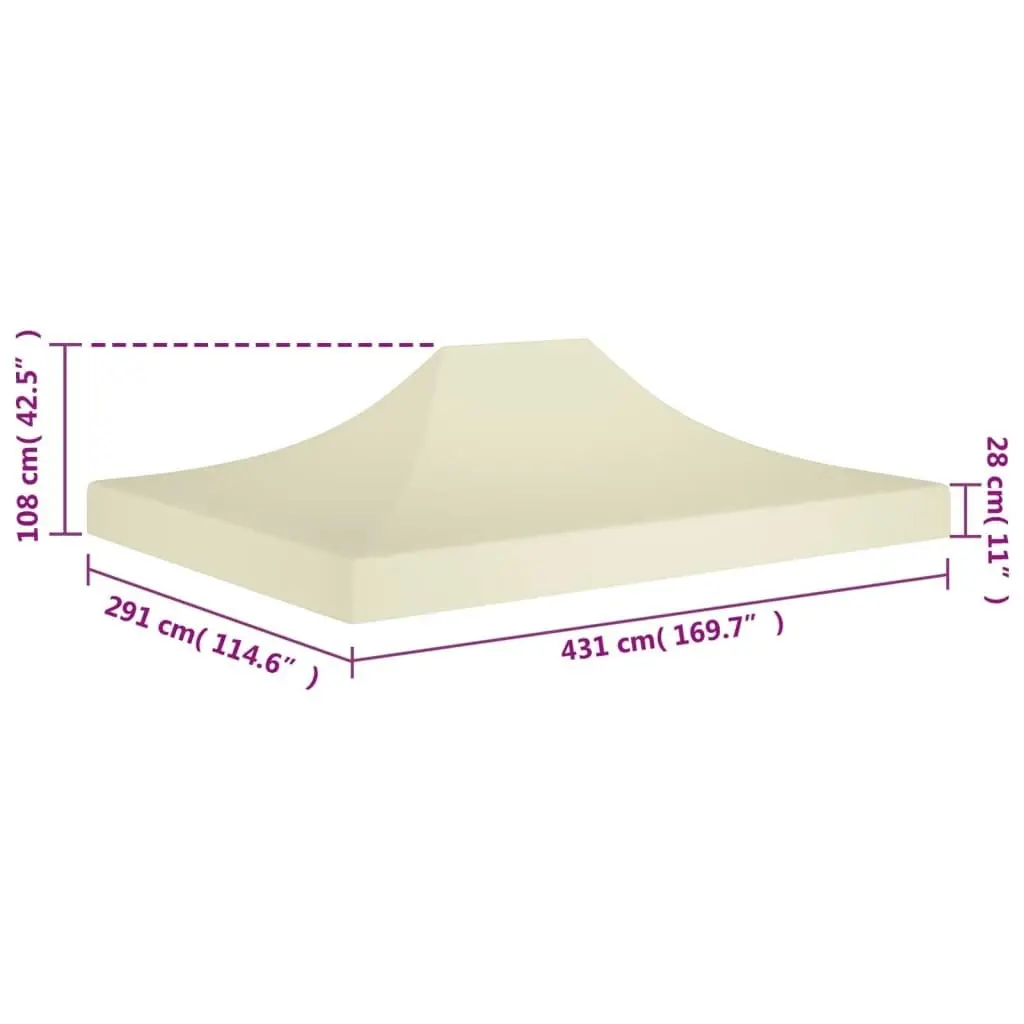 Party Tent Roof 4.5x3 m Cream 270 g/mÂ² 315362