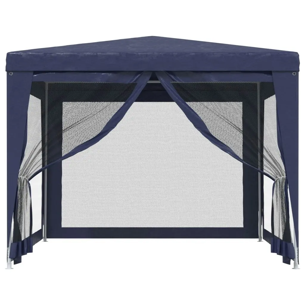 Party Tent with 4 Mesh Sidewalls Blue 3x3 m HDPE 319227