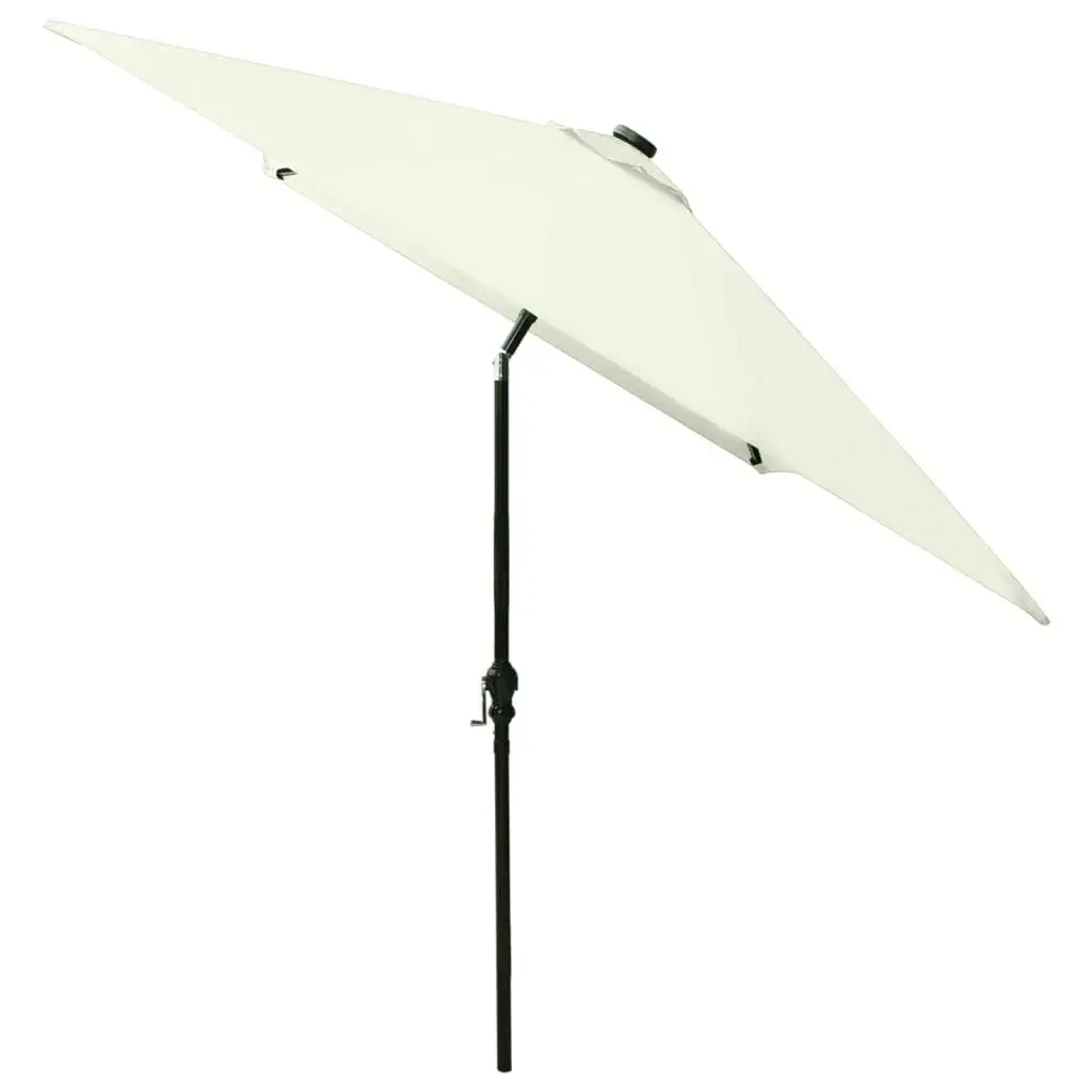 Parasol with LEDs and Steel Pole Sand 2x3 m 313787