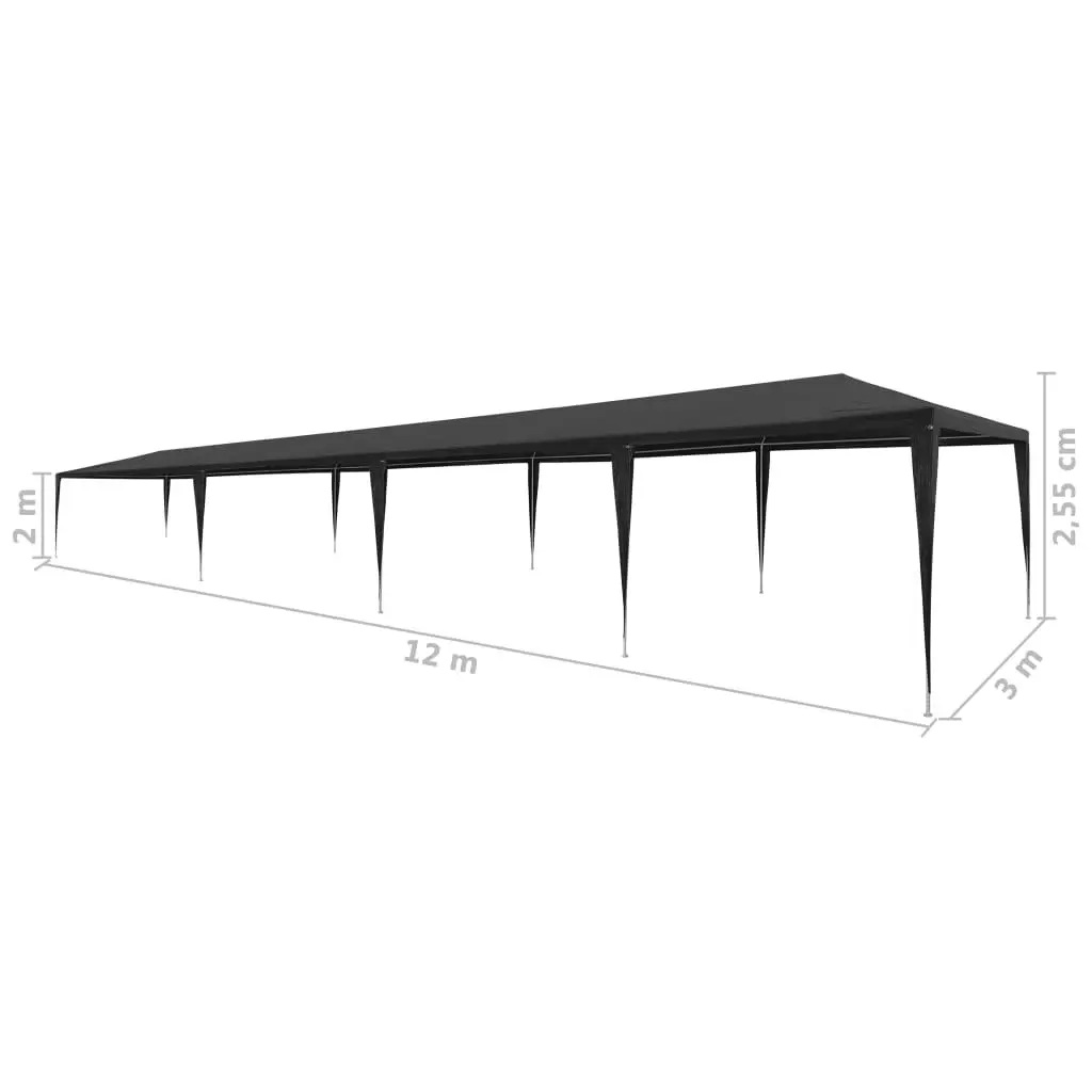 Party Tent 3x12 m PE Anthracite 45090