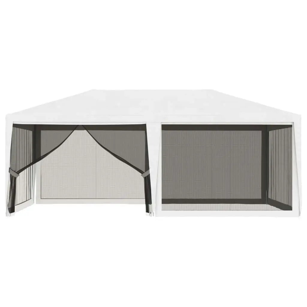 Party Tent with 4 Mesh Sidewalls 4x6 m White 48523