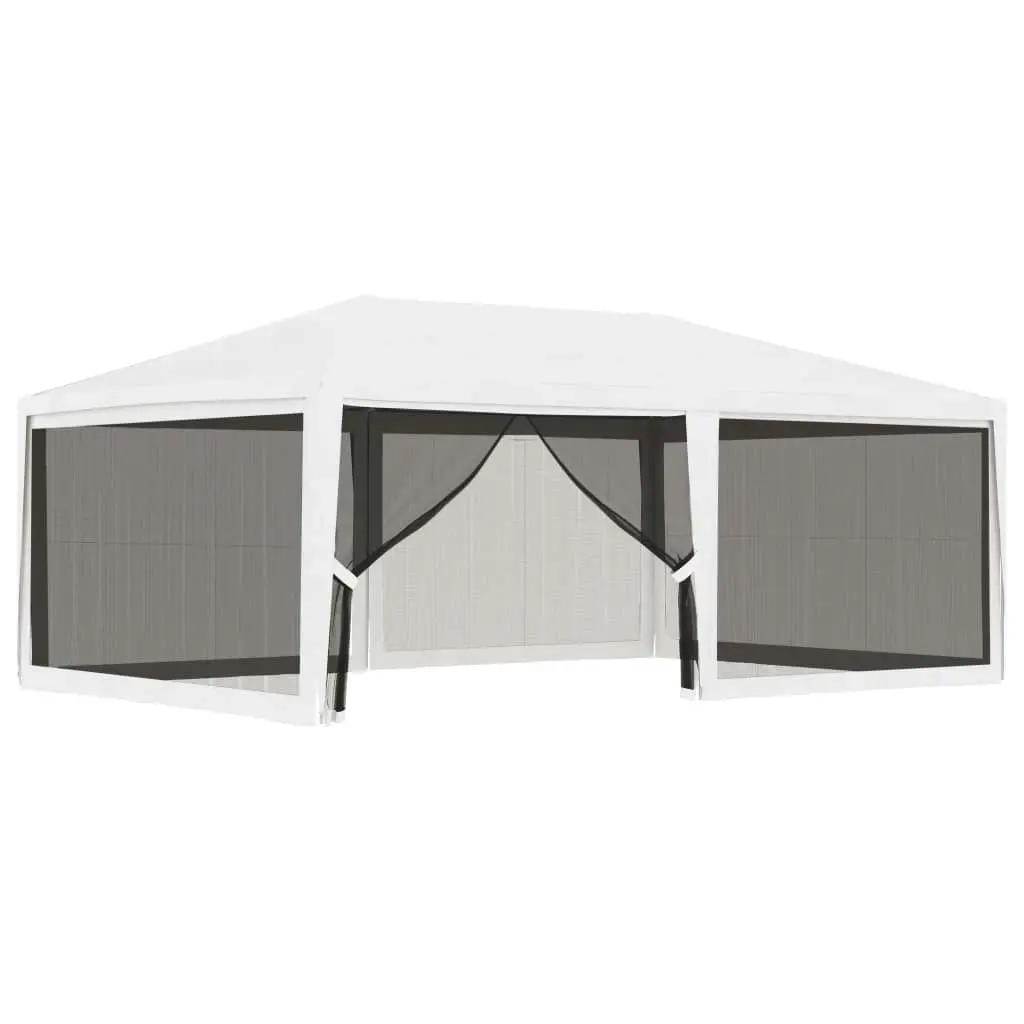 Party Tent with 4 Mesh Sidewalls 4x6 m White 48523