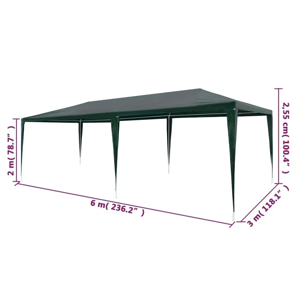 Party Tent 3x6 m PE Green 45093