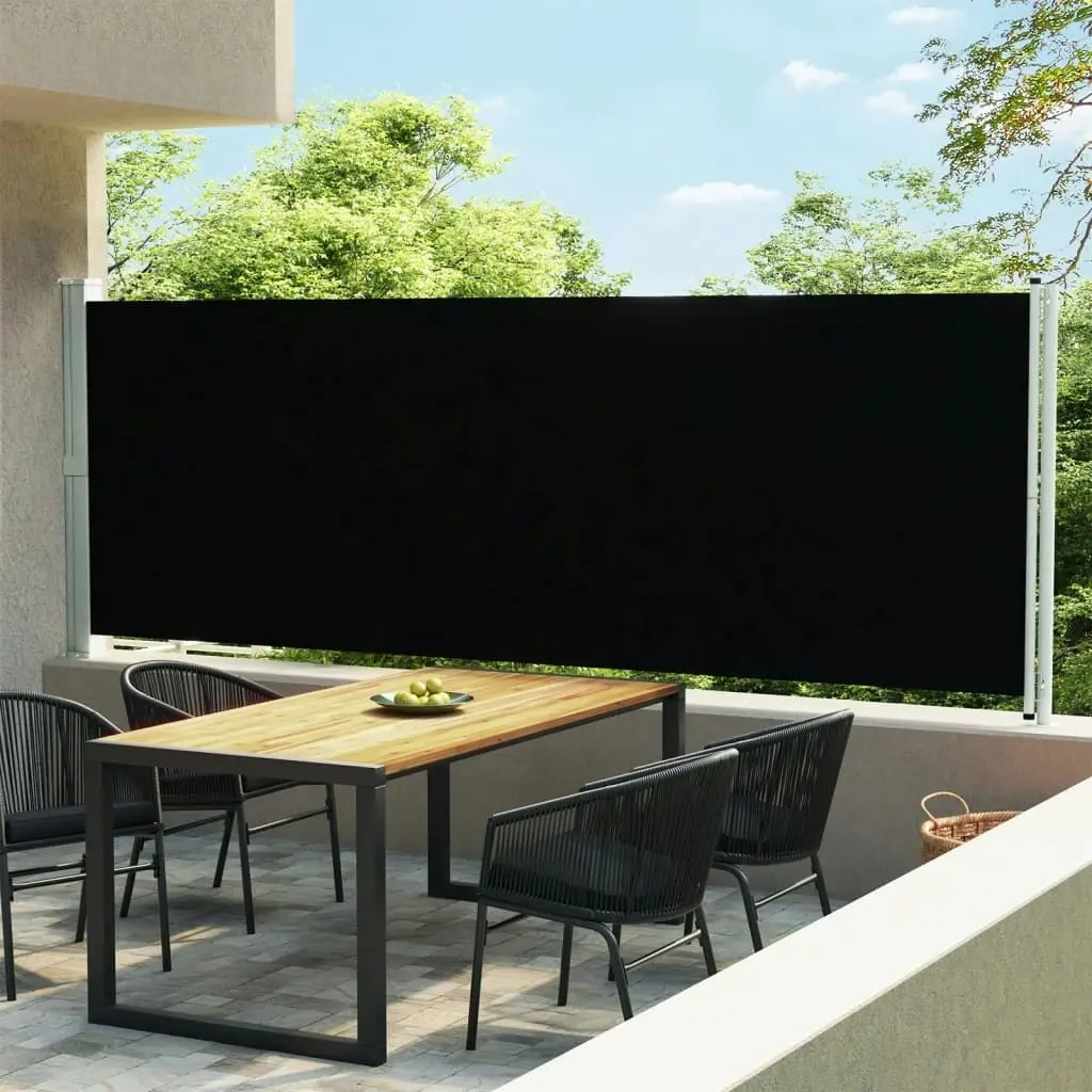 Patio Retractable Side Awning 600x160 cm Black 313375