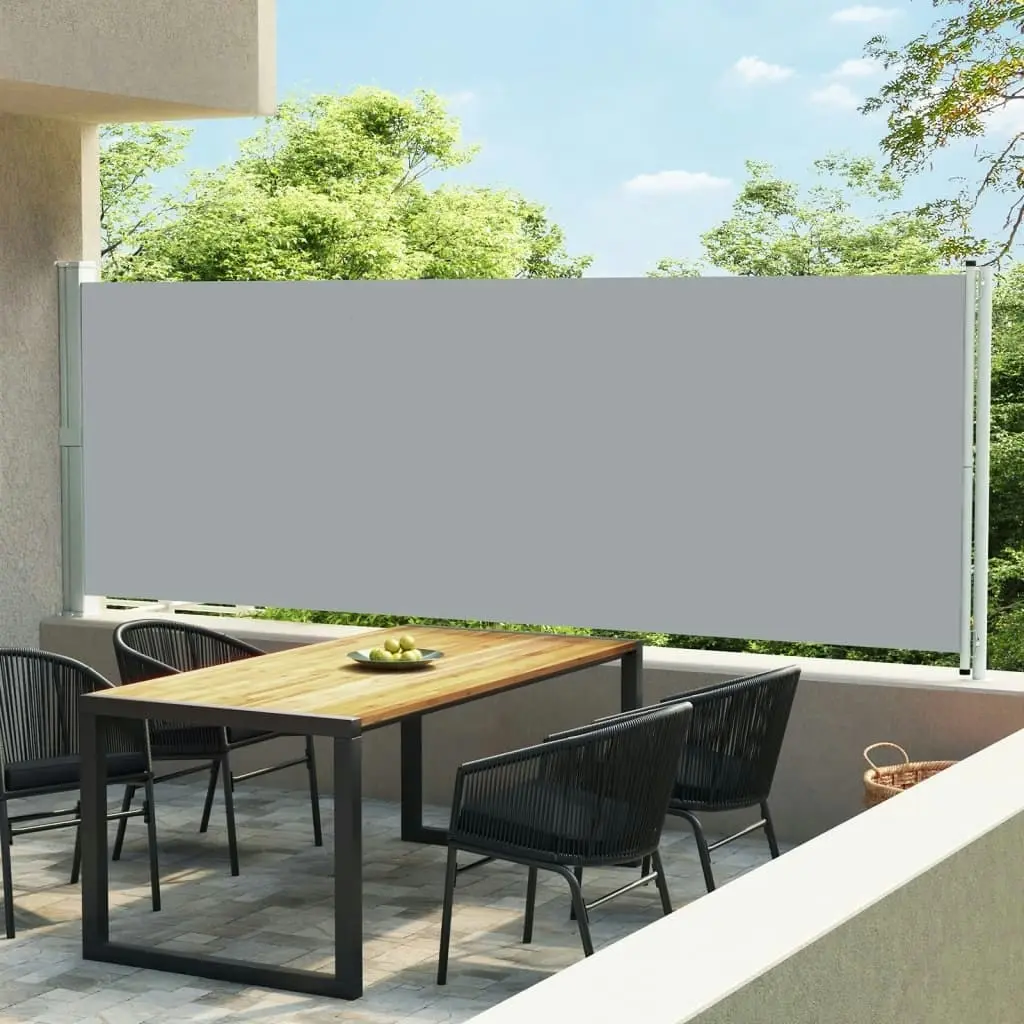 Patio Retractable Side Awning 600x160 cm Grey 313379