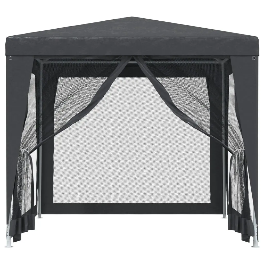 Party Tent with 4 Mesh Sidewalls Anthracite 2.5x2.5 m HDPE 319224