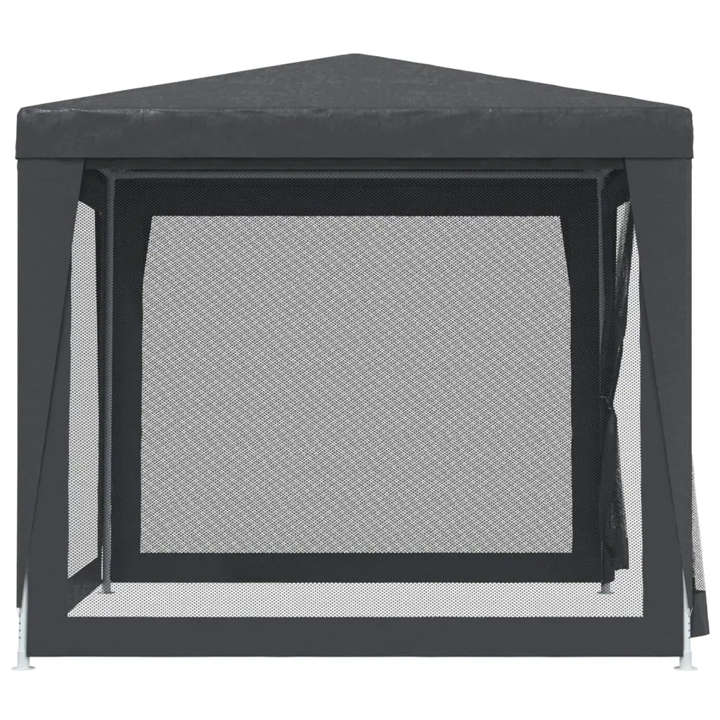 Party Tent with 4 Mesh Sidewalls Anthracite 2.5x2.5 m HDPE 319224