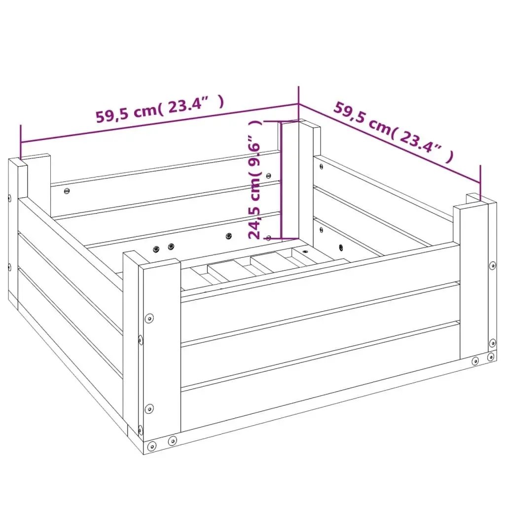 Parasol Base Cover White Solid Wood Pine 825332