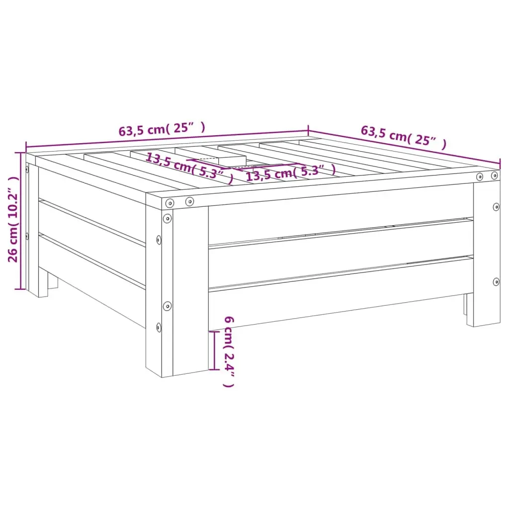 Parasol Base Cover White Solid Wood Pine 825332