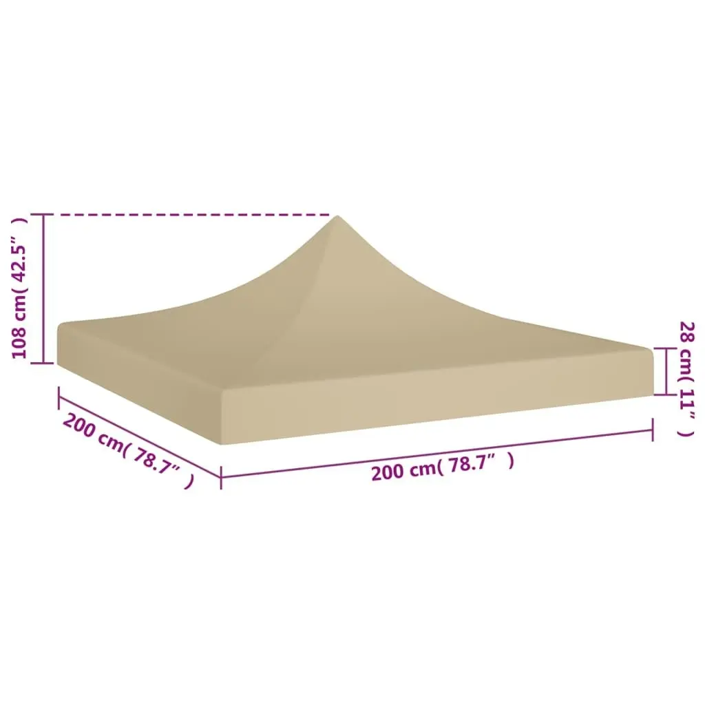 Party Tent Roof 2x2 m Beige 270 g/mÂ² 315340