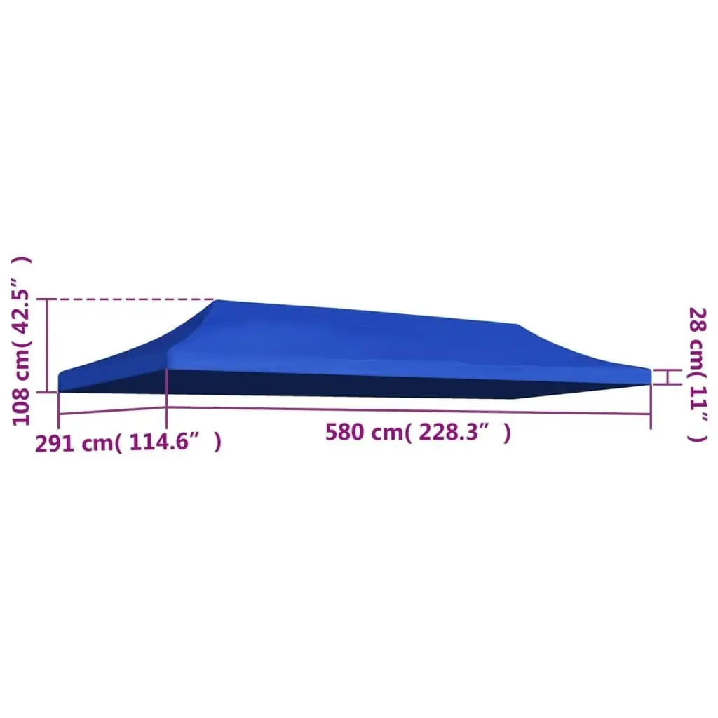 Party Tent Roof 3x6 m Blue 44987