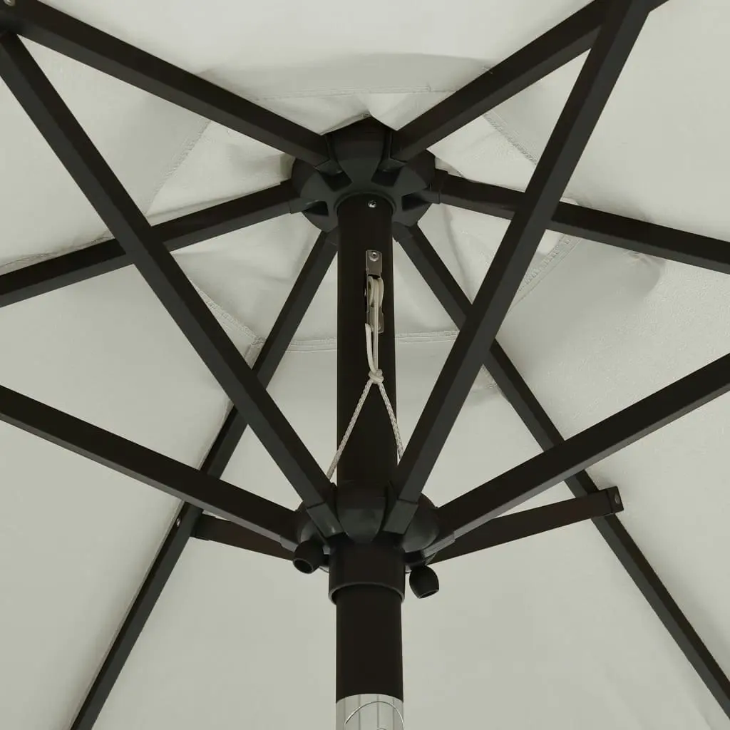 Parasol with LED Lights Sand 200x211 cm Aluminium 313557