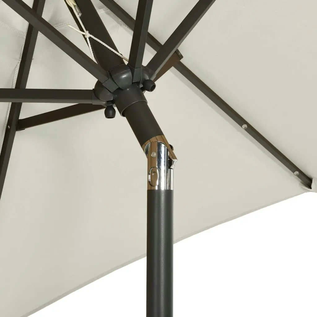 Parasol with LED Lights Sand 200x211 cm Aluminium 313557