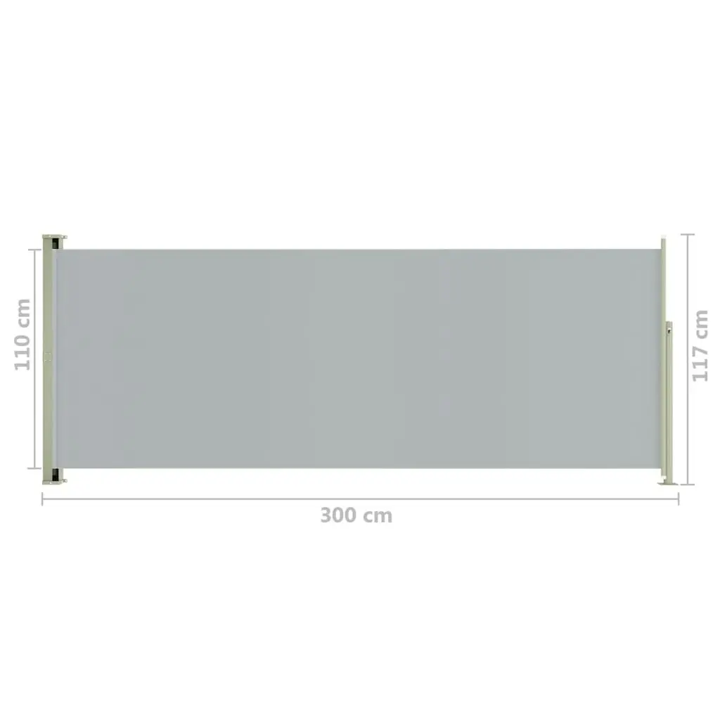 Patio Retractable Side Awning 117x300 cm Grey 317828