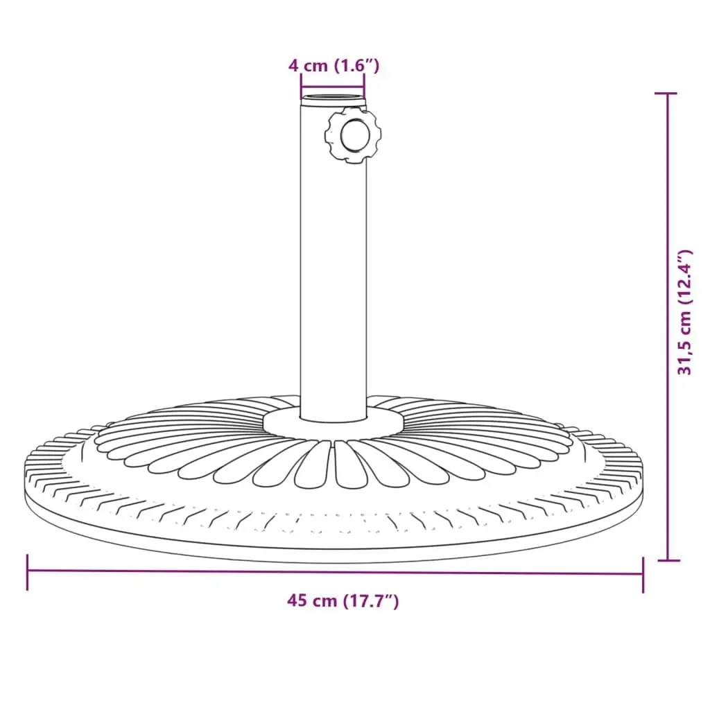 Parasol Base for Ã˜38 / 48 mm Poles 12 kg Round 4007980