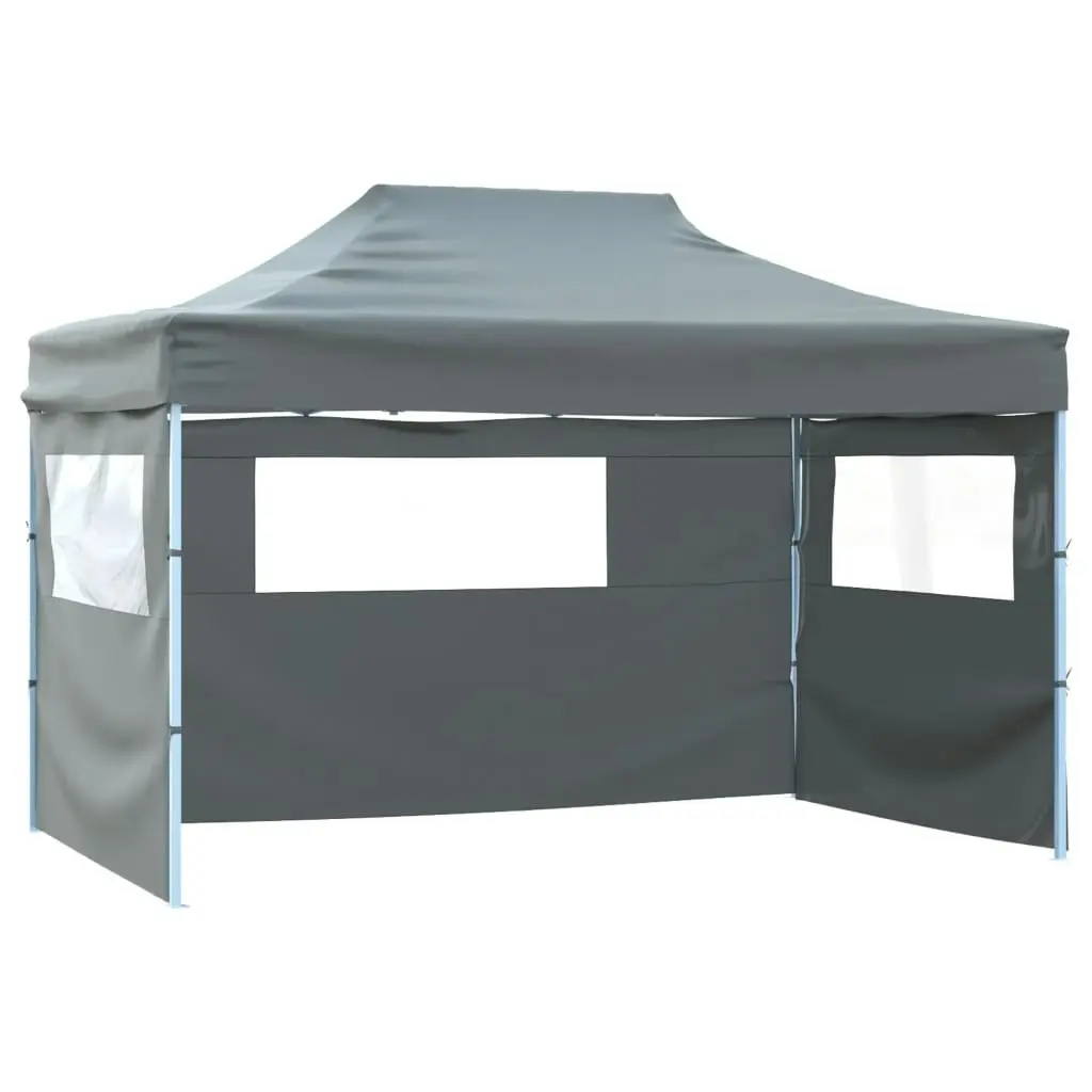 Professional Folding Party Tent with 4 Sidewalls 3x4 m Steel Anthracite 48897