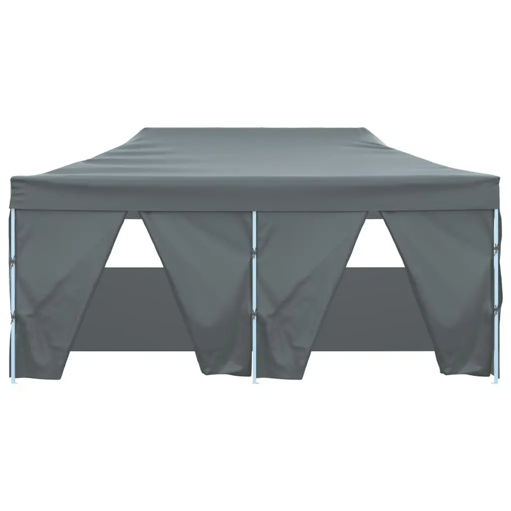 Professional Folding Party Tent with 4 Sidewalls 3x6 m Steel Anthracite 48867