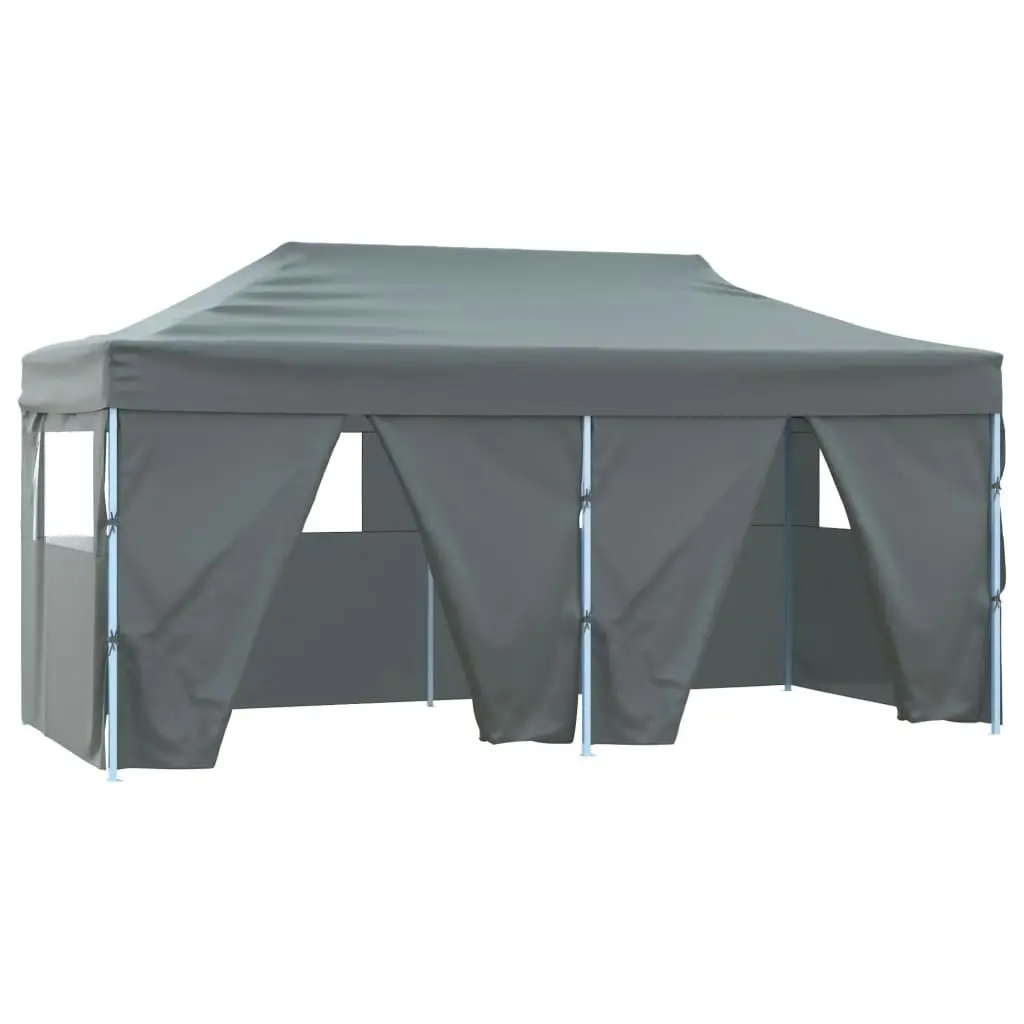 Professional Folding Party Tent with 4 Sidewalls 3x6 m Steel Anthracite 48867