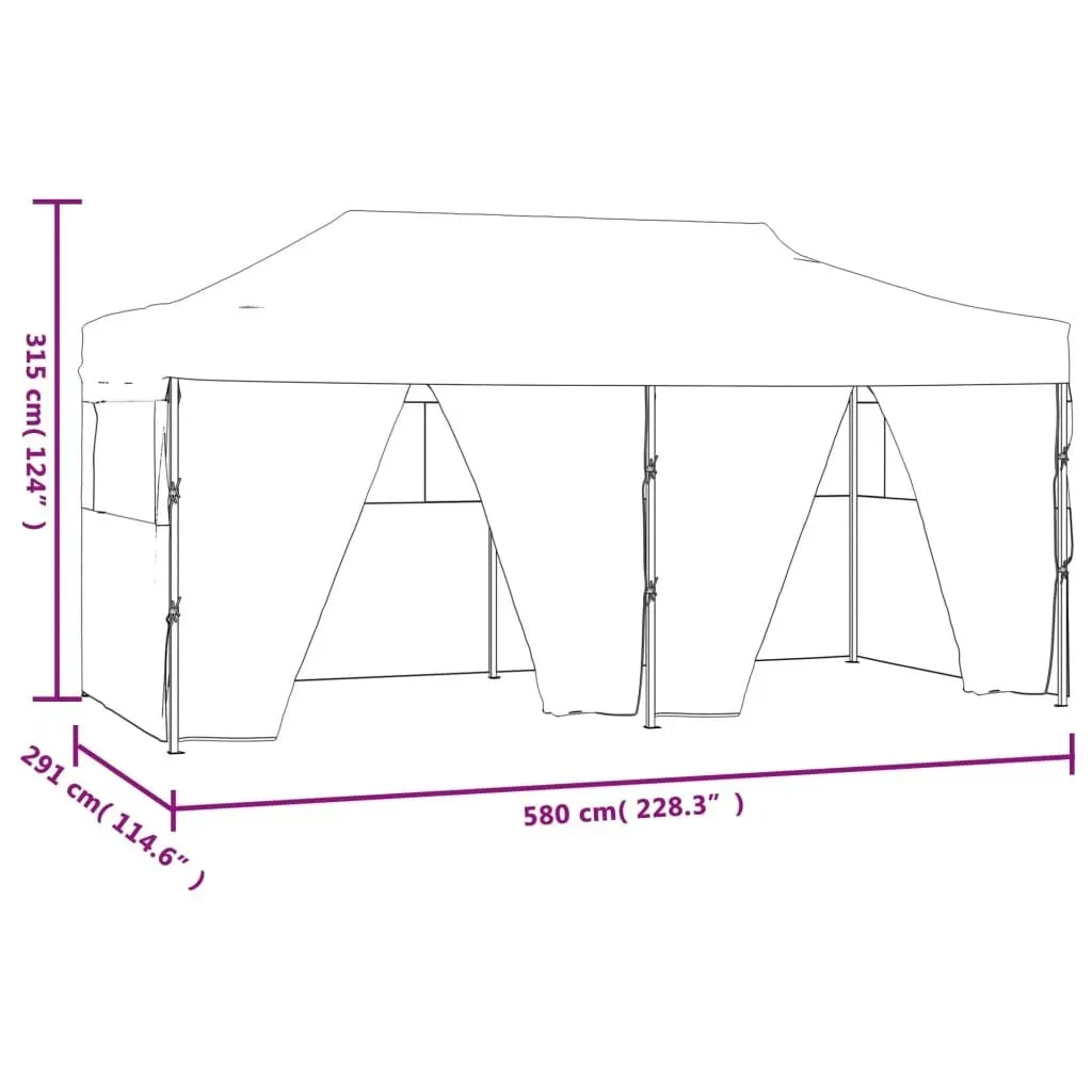 Professional Folding Party Tent with 4 Sidewalls 3x6 m Steel Anthracite 48867