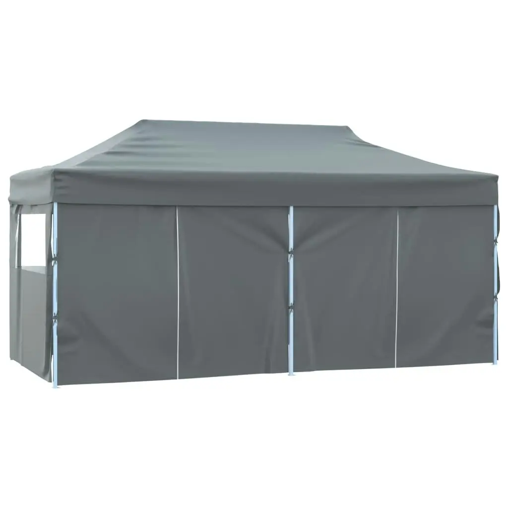 Professional Folding Party Tent with 4 Sidewalls 3x6 m Steel Anthracite 48867