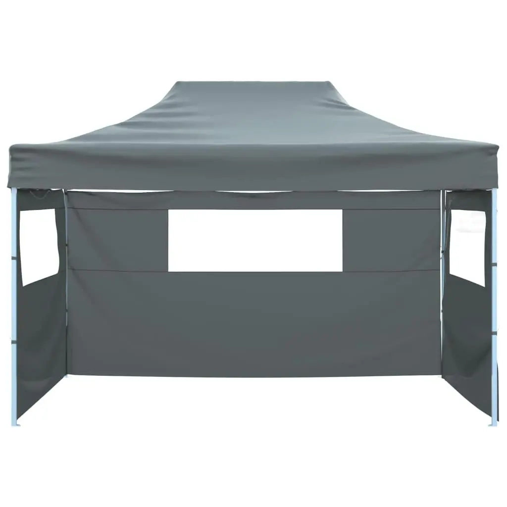 Professional Folding Party Tent with 3 Sidewalls 3x4 m Steel Anthracite 48896