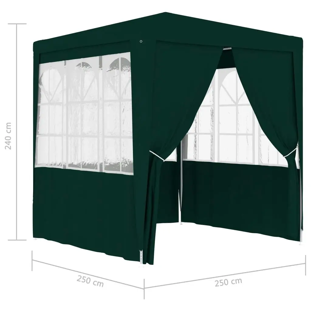 Professional Party Tent with Side Walls 2.5x2.5 m Green 90 g/mÂ² 48534