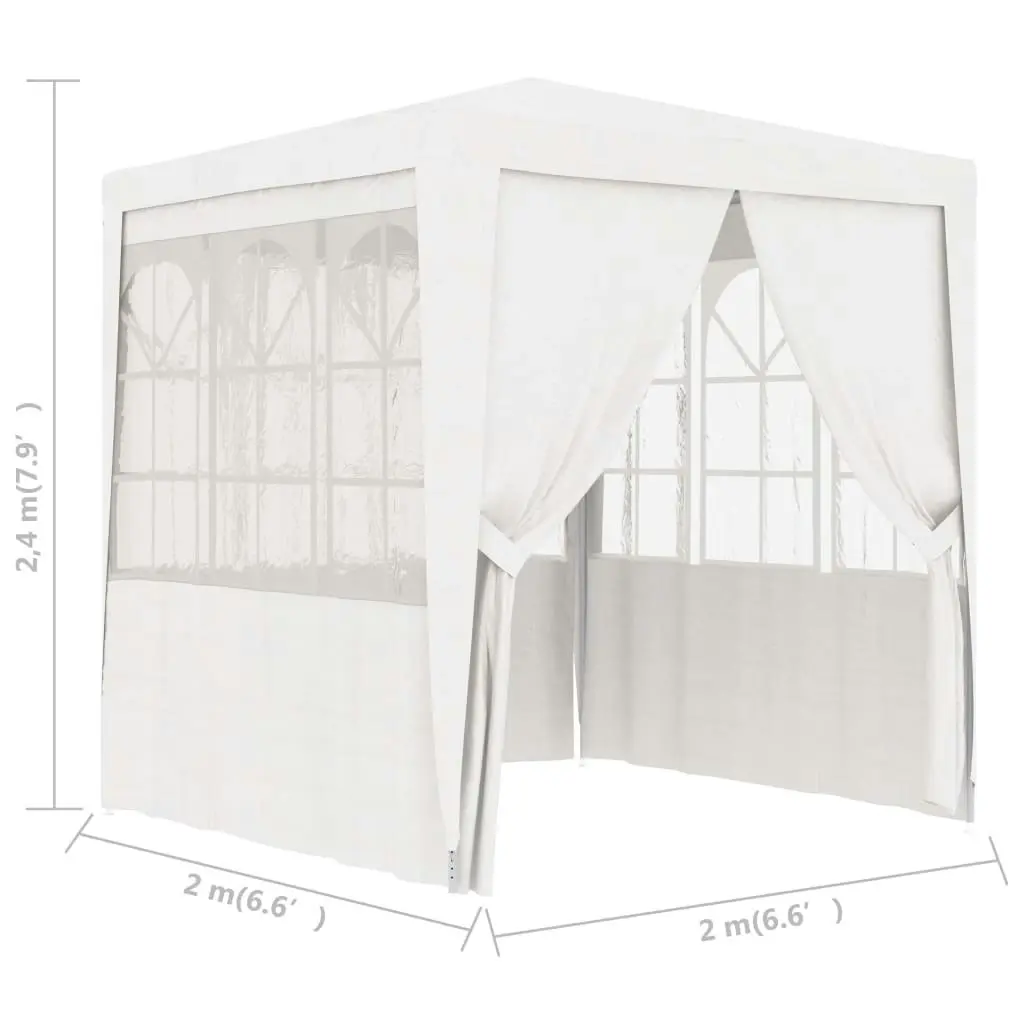 Professional Party Tent with Side Walls 2x2 m White 90 g/mÂ² 48516