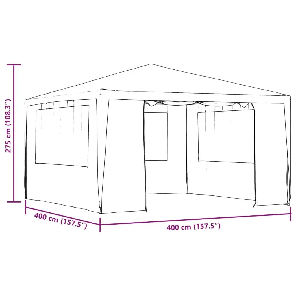 Professional Party Tent with Side Walls 4x4 m Anthracite 90 g/mÂ² 48535